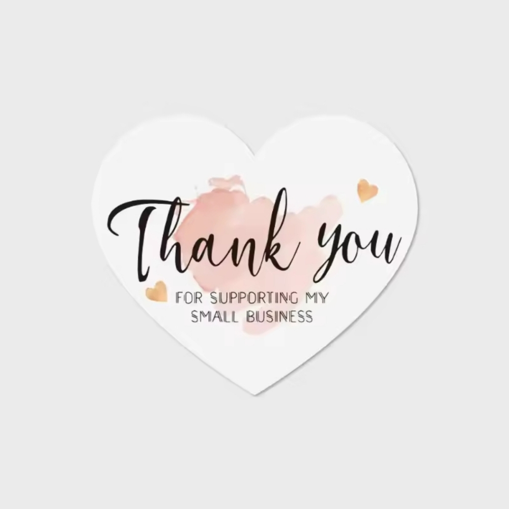 50pcs Heart-Shaped Thank You Card